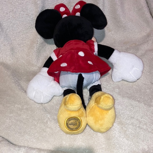Minnie Mouse Disney Store soft plush 13” red polka dot dress - Picture 3 of 6